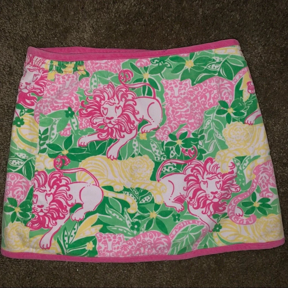 Lilly Pulitzer Animal Crackers Floral Lion Corduroy Mini Skirt - Picture 2 of 3